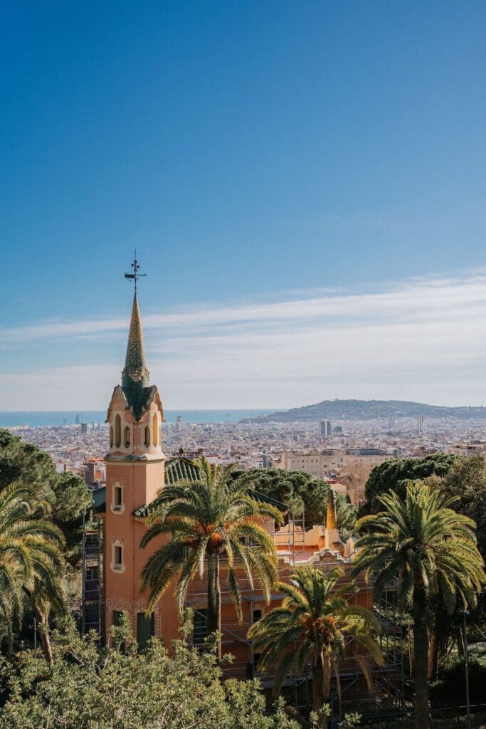 The View from across the city of Barcelona from Park Guell by Ipswich photographer