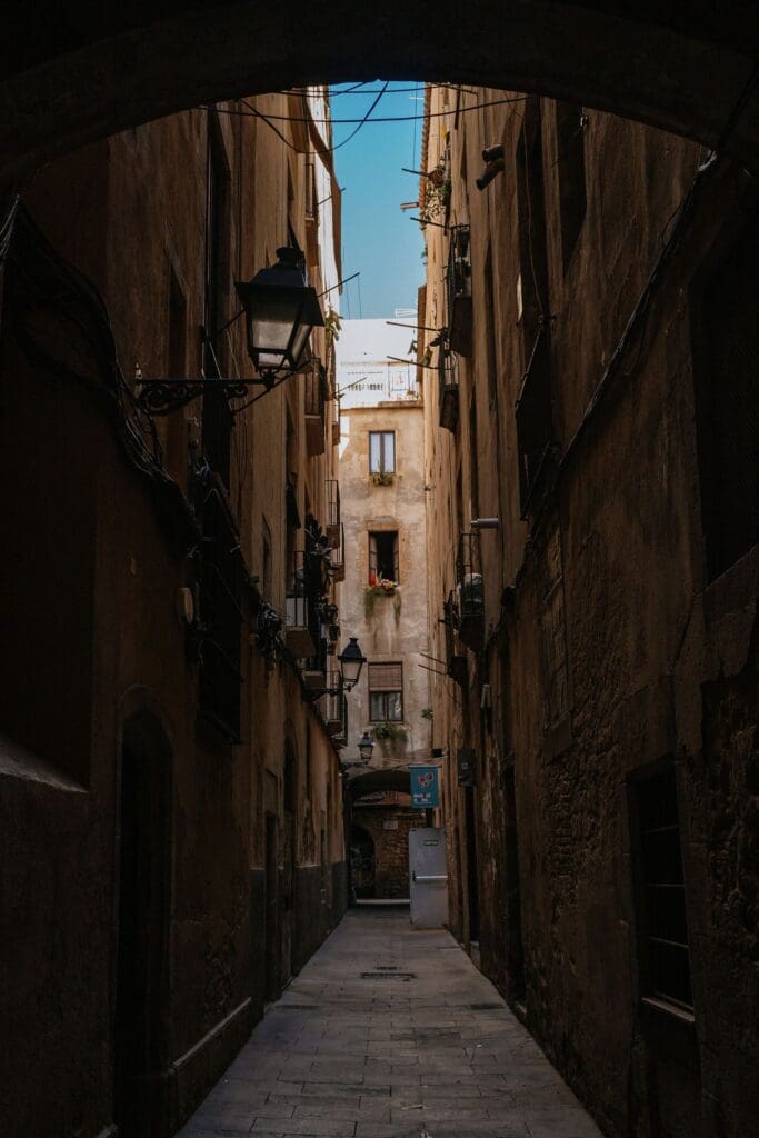 Tiny laneways in Barcelona that hold so many secrets. Taken by Ipswich photographer in Barcelona